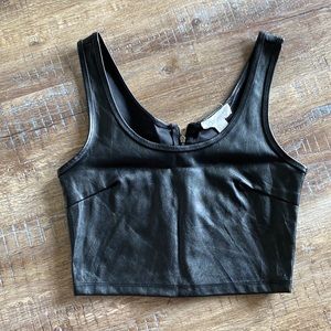 Faux Leather Forever 21 Crop Tank